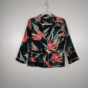 Rebecca Minkoff Tropical Floral Pajama Style Blouse M Resort Chic